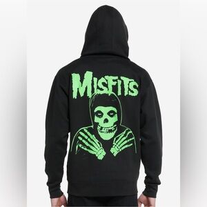 Misfits Green Fiend Skull Hoodie Size XL New
